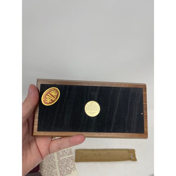 Vintage Desk Set -Gold Pen by Lasercraft ~Solid American Walnut With Tree Design - Picture 11 of 14